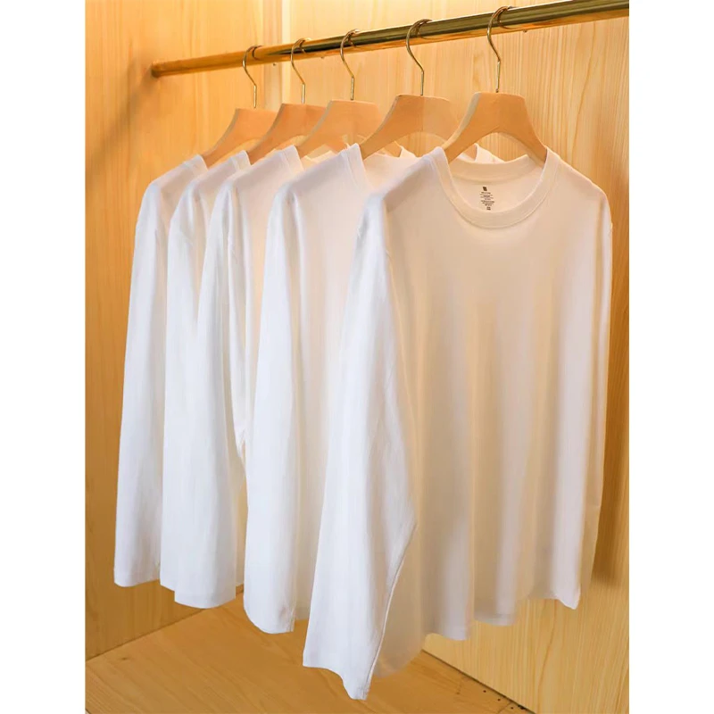 2025年春夏款純棉宽松长袖T恤女胖mm可穿宽松大版打底衫男女同款