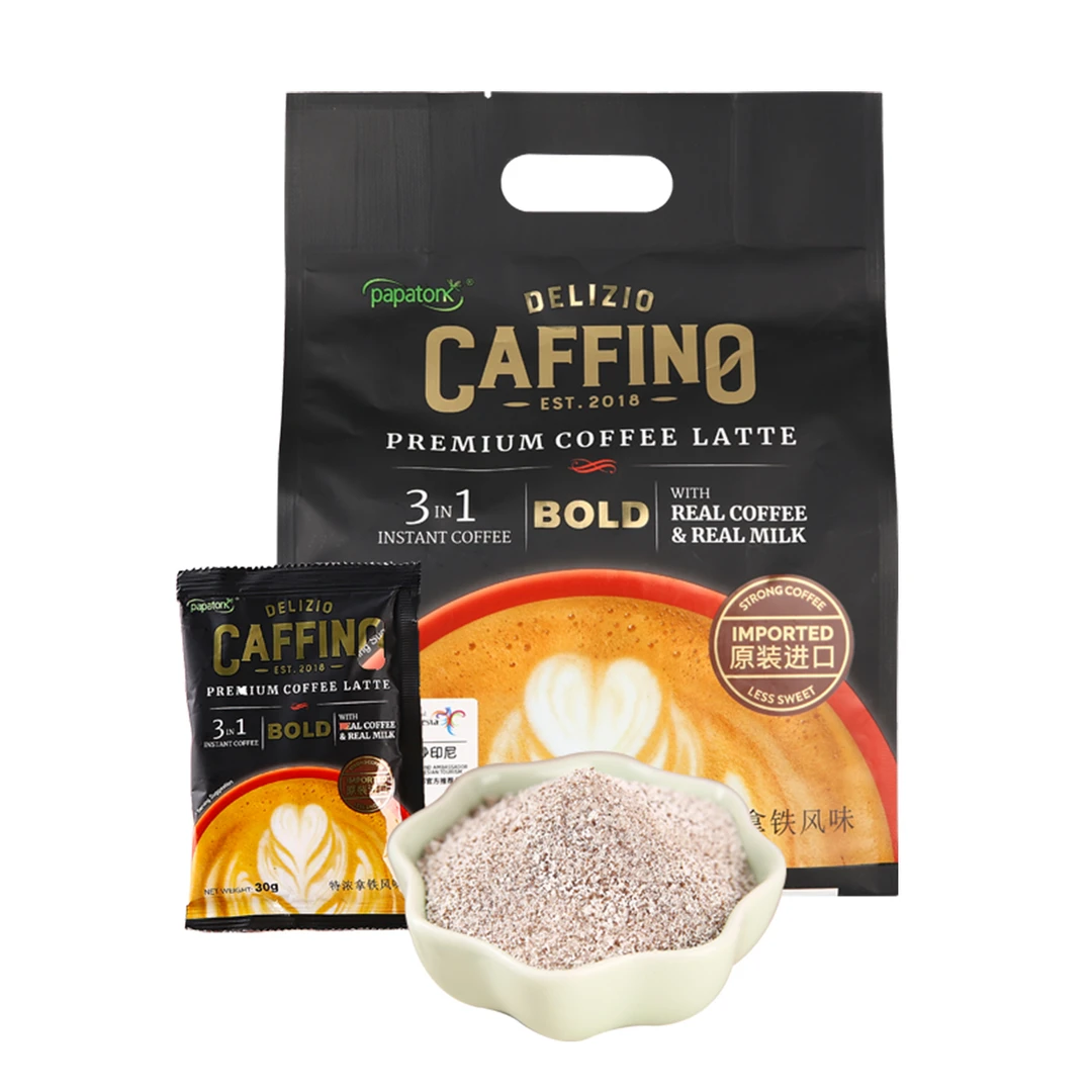 进口啪啪通拿铁咖啡450g印尼特浓奶咖速溶三合一咖啡粉冲调饮品