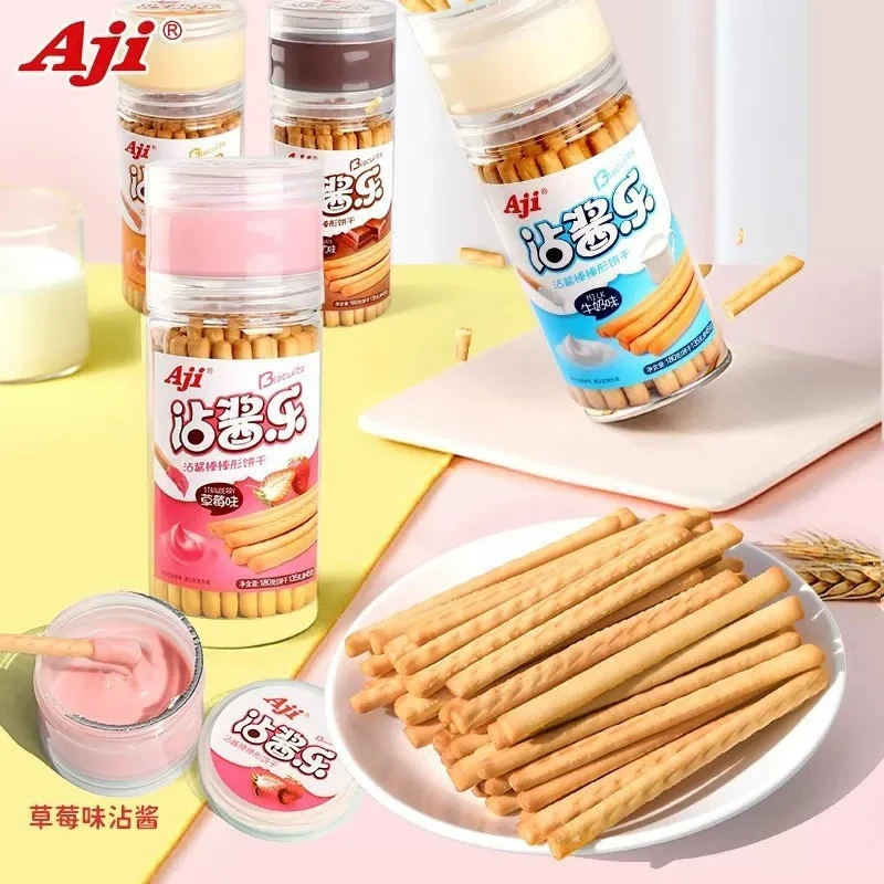AJI沾酱棒棒饼干 牛奶巧克力味蘸酱乐手指饼干小吃休闲零食180g