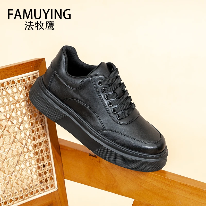 法牧鹰爆款秋季真皮休闲板鞋时尚百搭潮流男鞋软底透气高档运动鞋