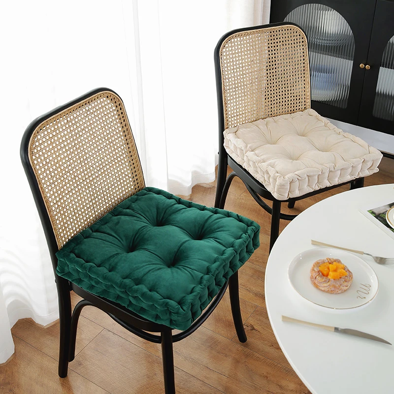 荷兰绒加厚坐垫纯色四季北欧简约飘窗垫家居办公餐椅沙发椅垫软垫
