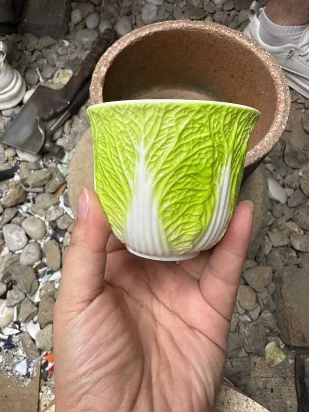 高端茶器 羊脂玉白菜 主人杯A122