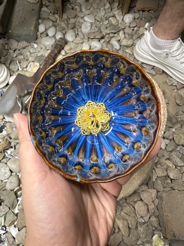 高端茶器 雀羽金孔雀 主人杯by121