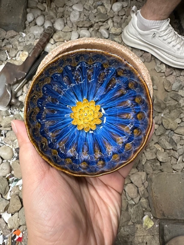 高端茶器 雀羽金莲花 主人杯