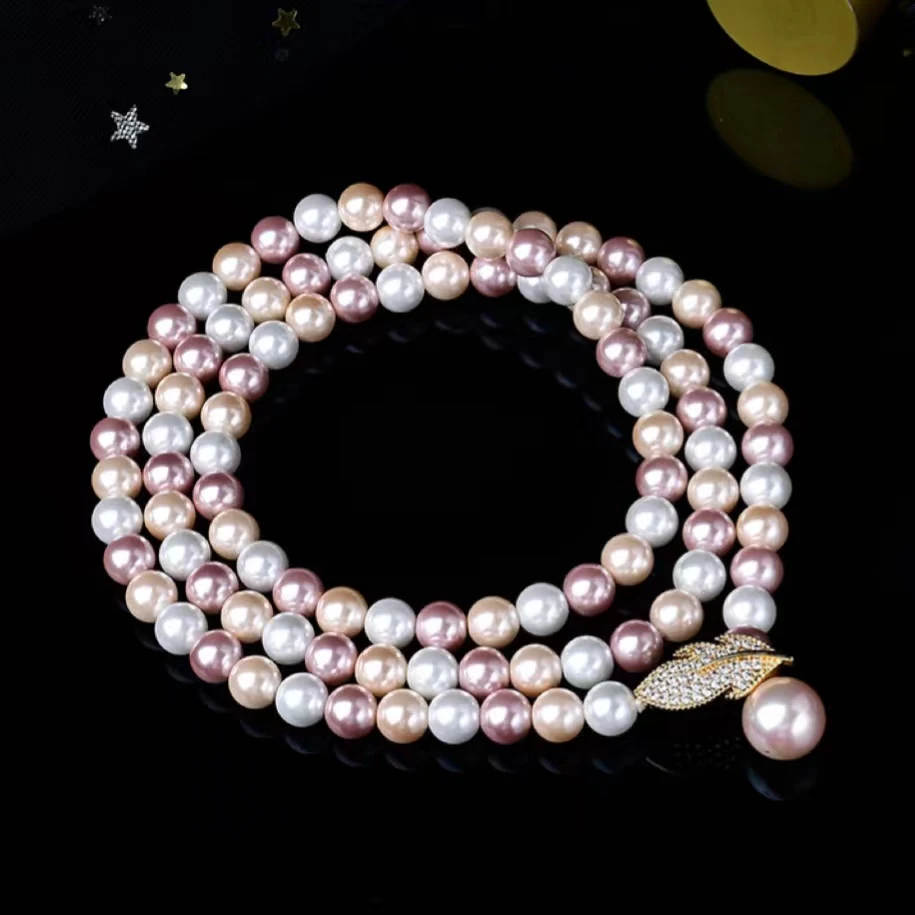 项链  糖果色8mm贝珠SS裙子旗袍链一圈戴