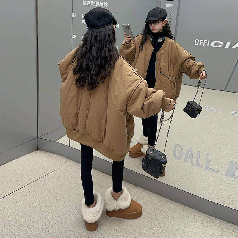【酷哒仔】女童面包服棉衣冬装新款中大童时尚潮牌加厚棒球服外套