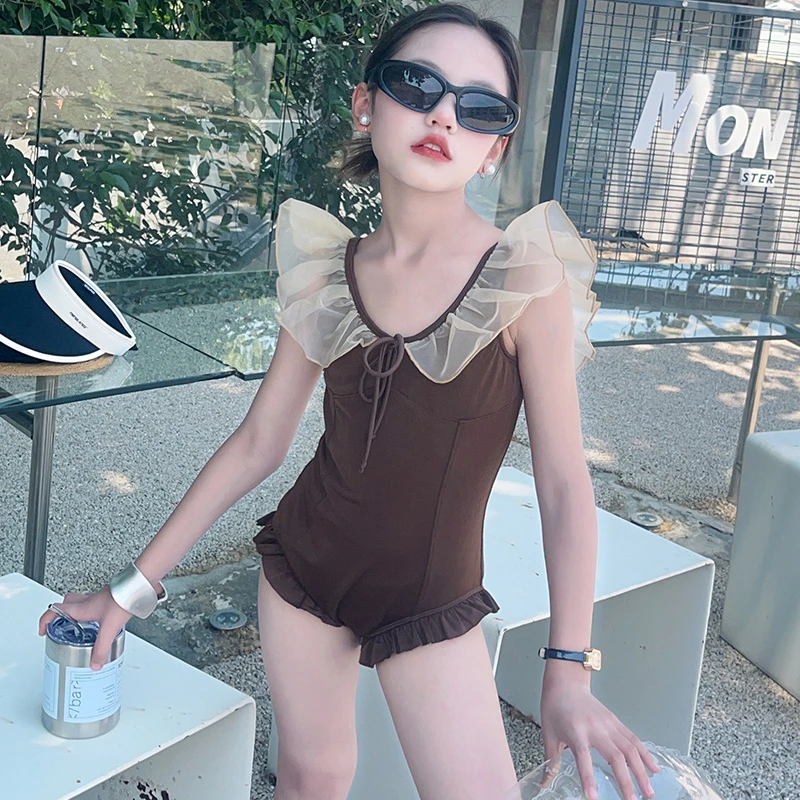 【酷哒仔】女童泳衣夏季2024新款女孩洋气游泳衣高级感中大童泳装