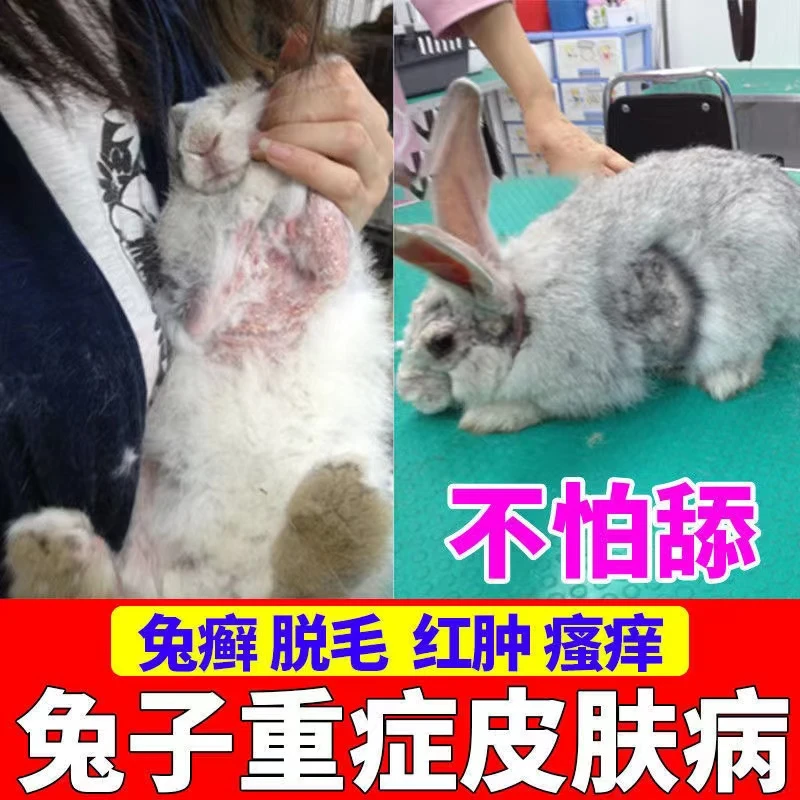 厂家直销兔子外用喷剂皮肤真菌螨虫脱毛瘙痒红疹脚皮炎结痂脱毛