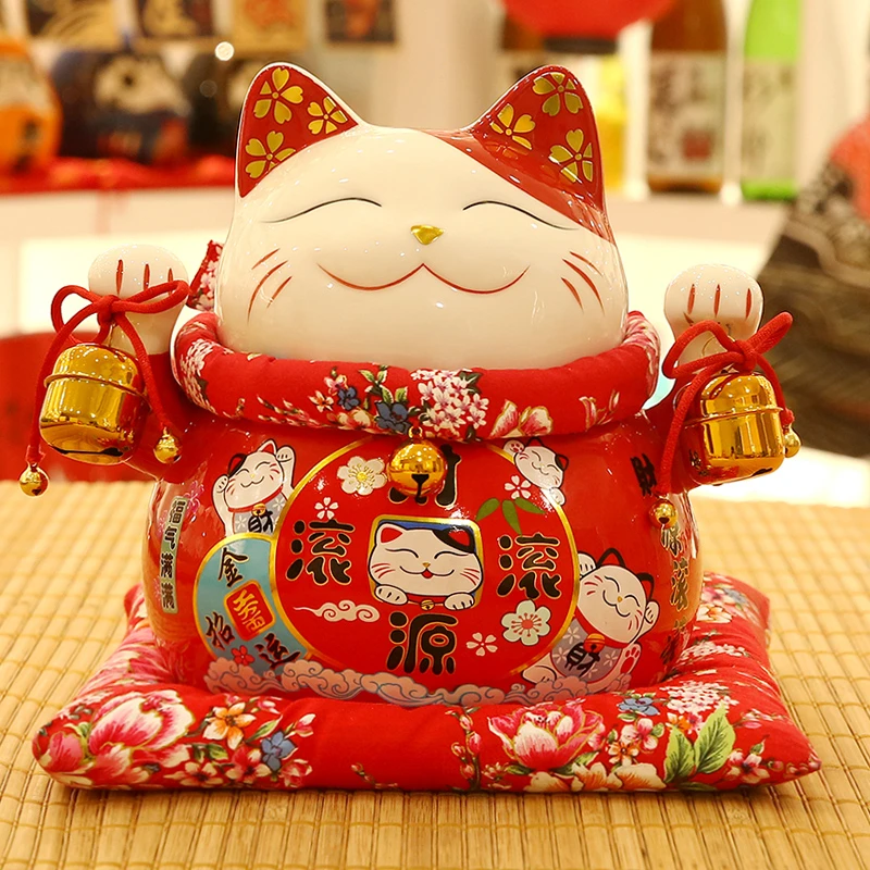 招财猫摆件开业存钱储蓄罐大号陶瓷日本店铺家居礼品装饰乔迁发财