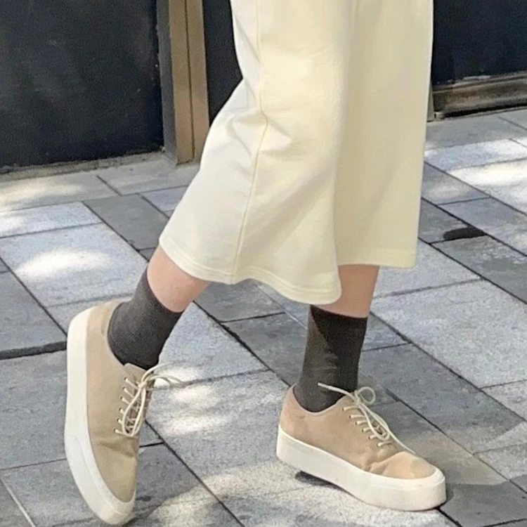 ZZ·DANGDANG【经典百搭】羊猄皮真皮低帮厚底增高舒适休闲鞋