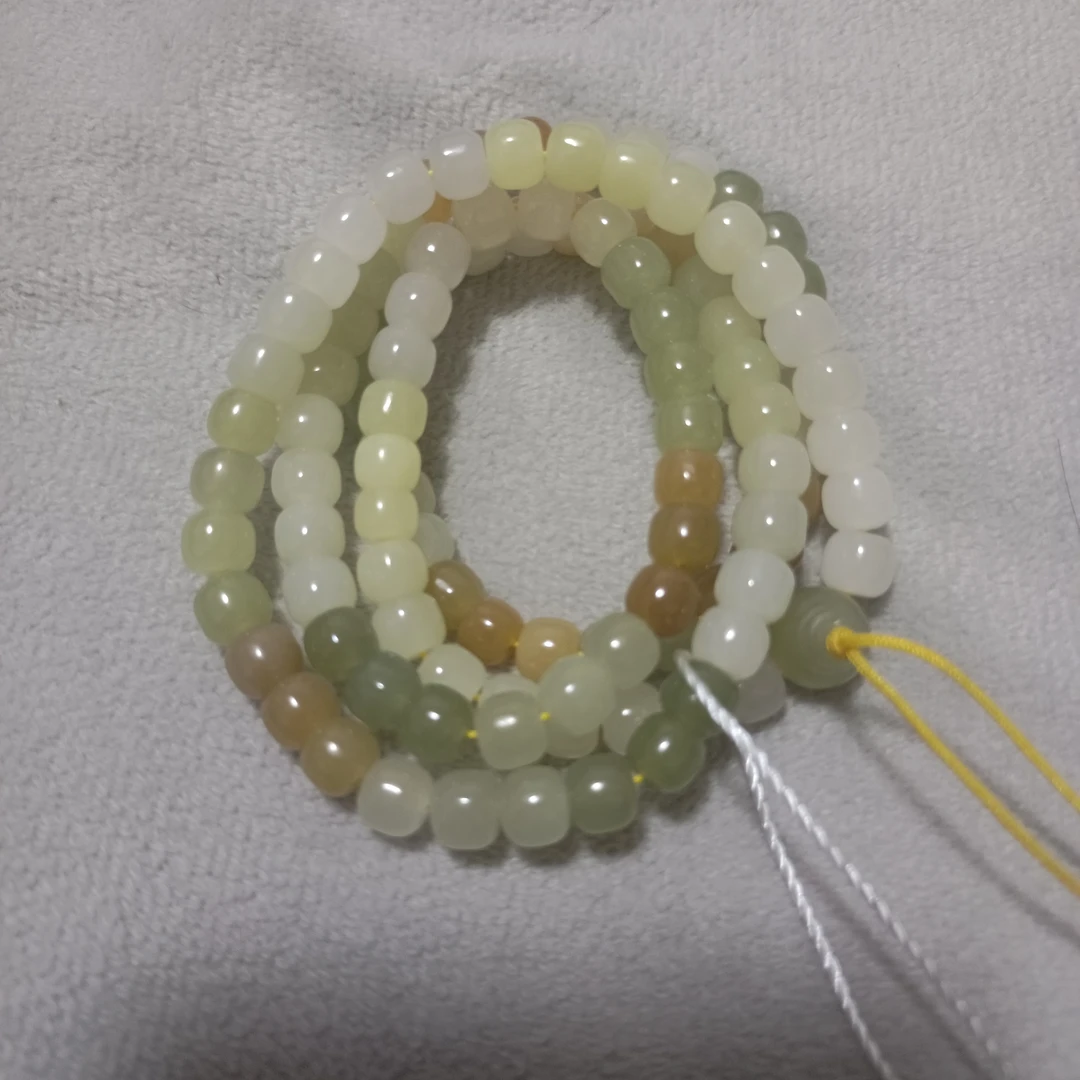 天然和田玉108颗多宝项链清新淡雅脱俗显气质女士时尚珠宝首饰