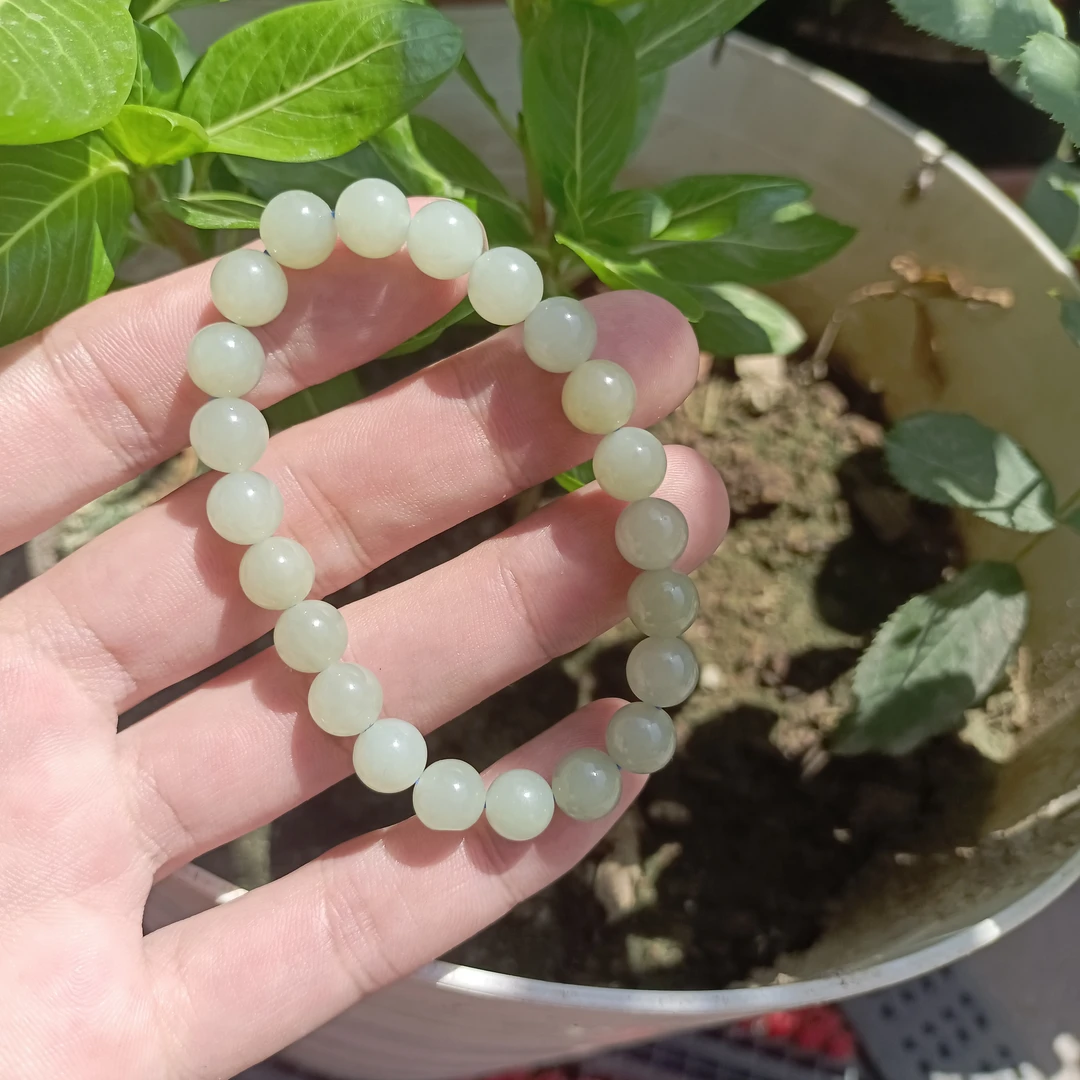 和田玉圆珠手串首饰饰品 孤品