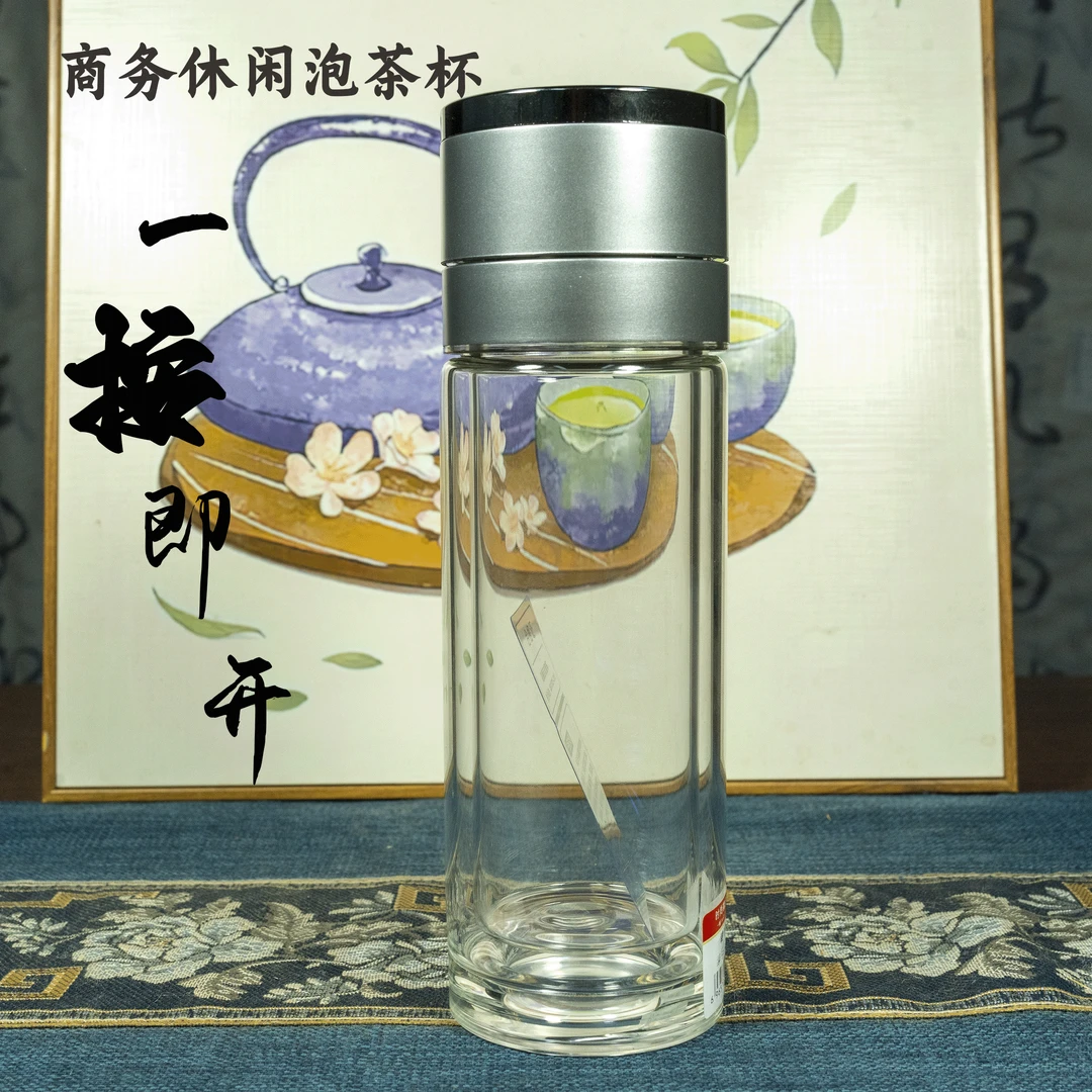 一键开启高硼硅车载杯