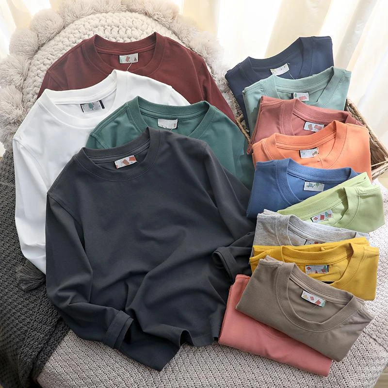 男女童春秋圆领上衣T恤春装儿童套头长袖休闲上衣打底衫百搭宝宝