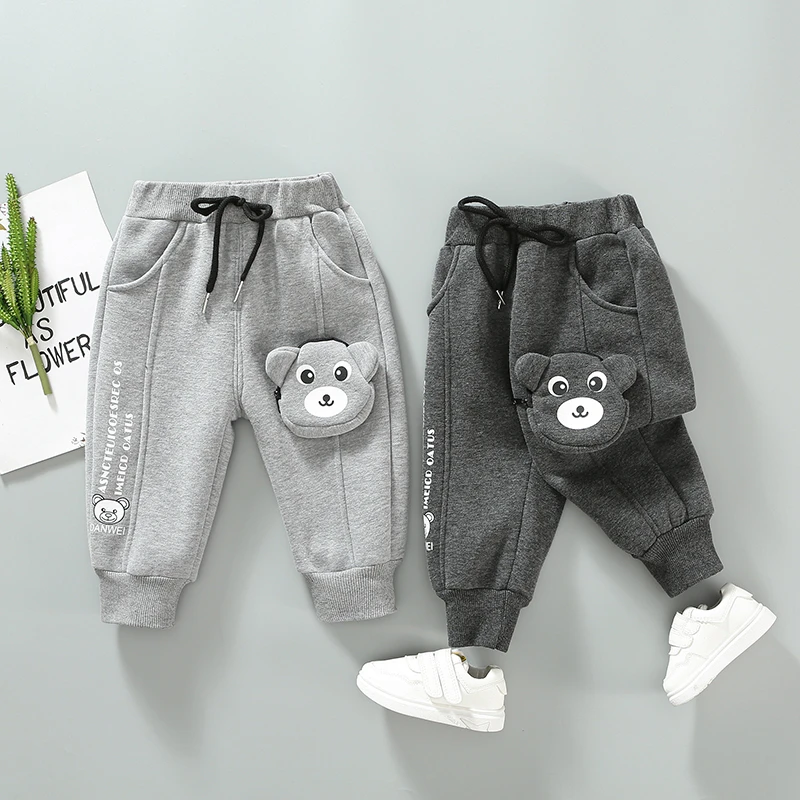 童装男童加绒长裤一体绒冬装儿童男宝宝运动裤小童裤子宽松韩版潮