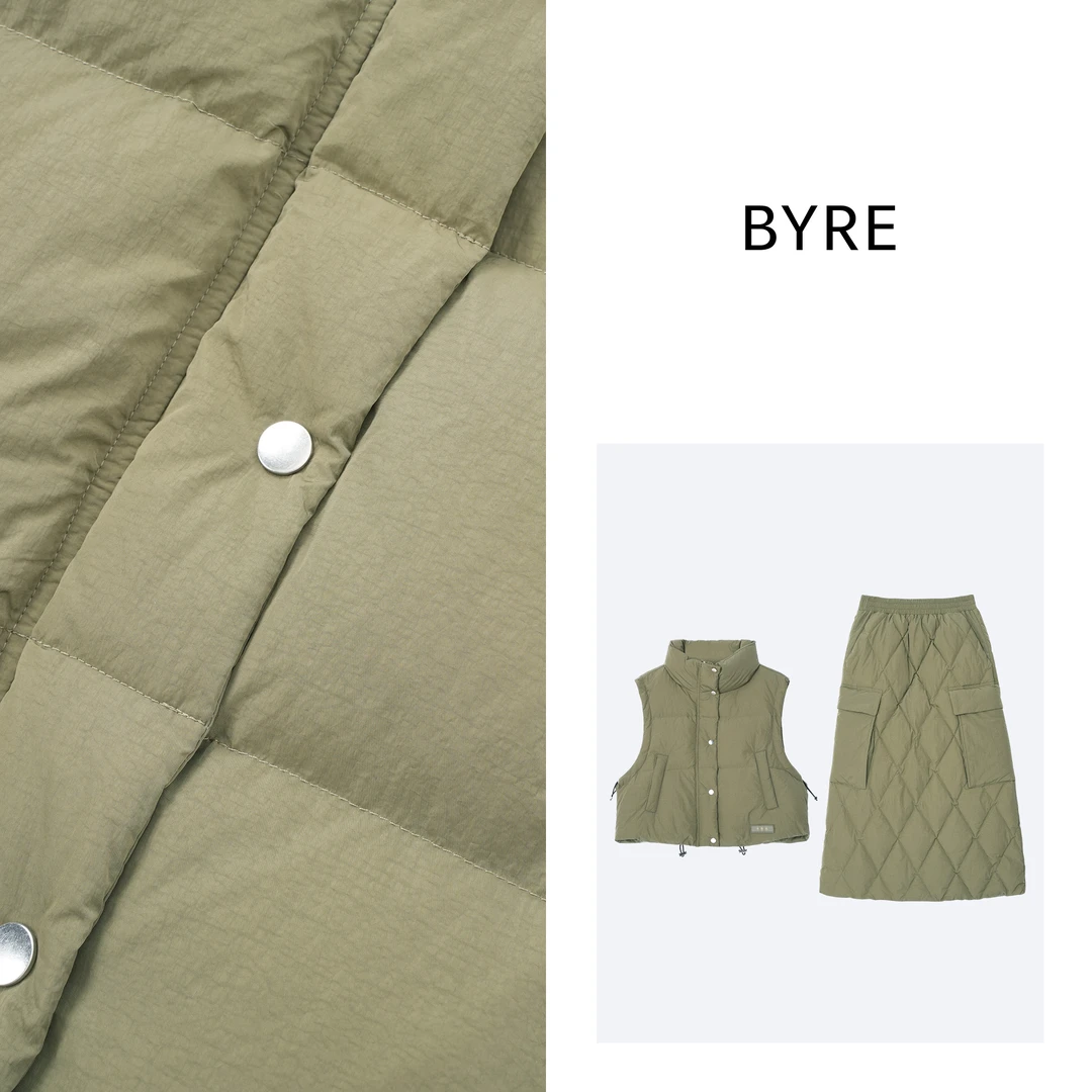 BY370 羽绒马甲＋半裙套装