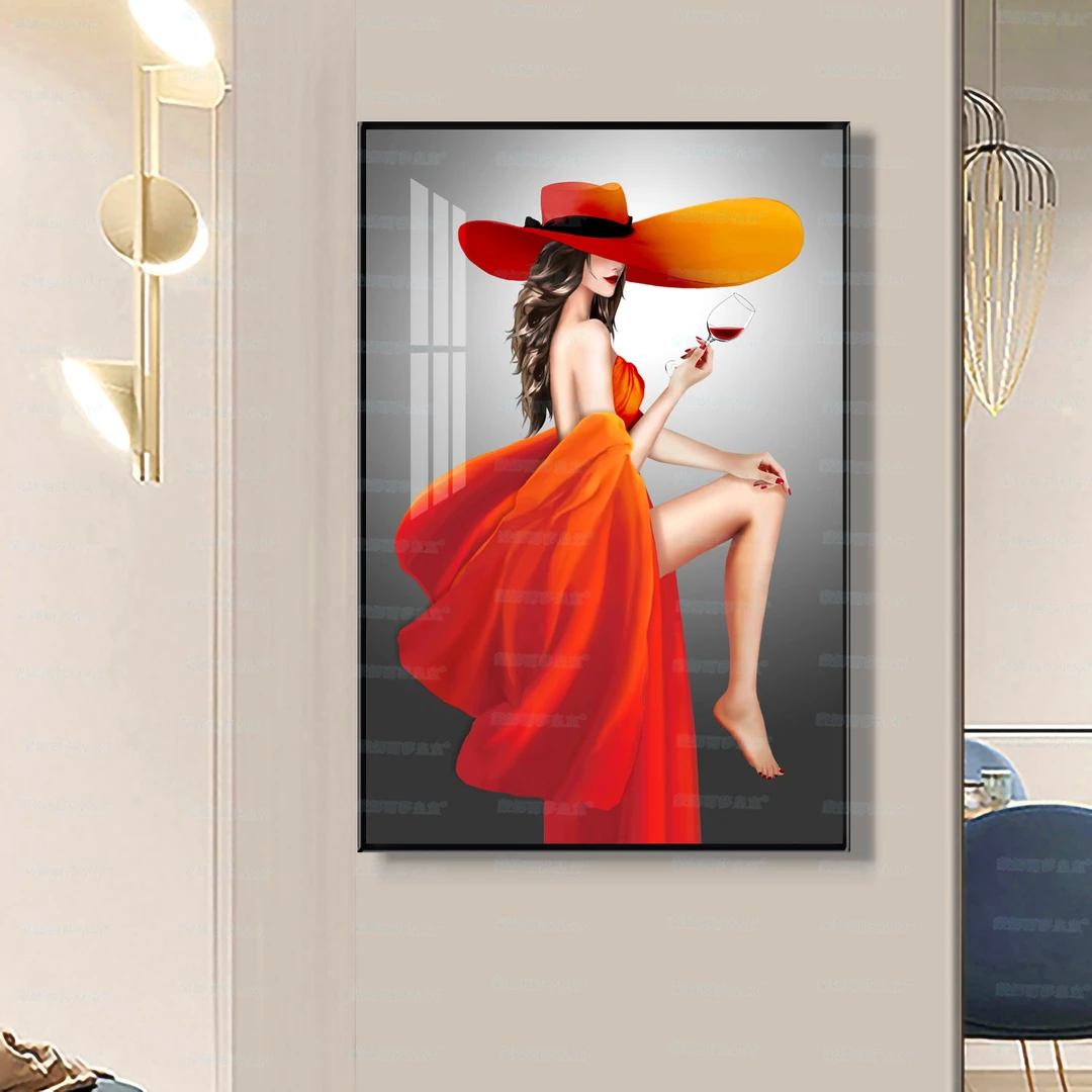 蒙娜丽莎皇室十字绣红色芳华升级版现代艺术人物客厅装饰手工绣