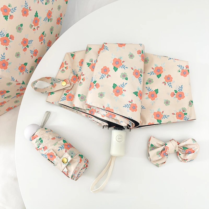 法式ins碎花全自动晴雨两用折叠防晒防紫外线遮阳女生高颜值雨伞