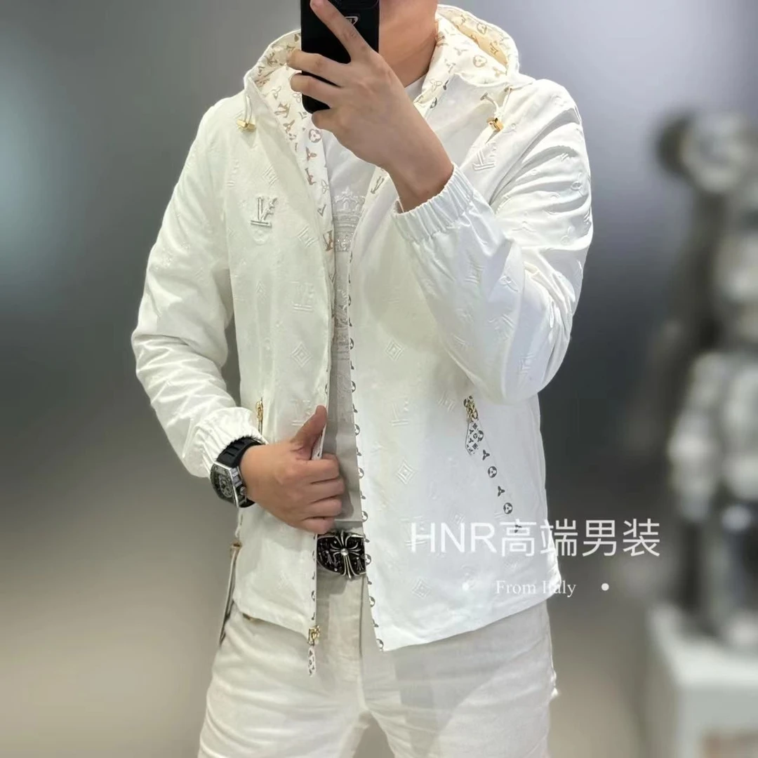 暗纹满花图案外套2024新款高端男士时尚百搭休闲夹克24185