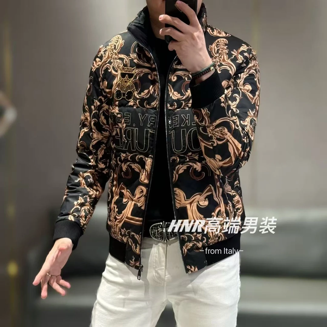 高级感巴洛克风格秋冬新款时尚简约百搭休闲羽绒服7701