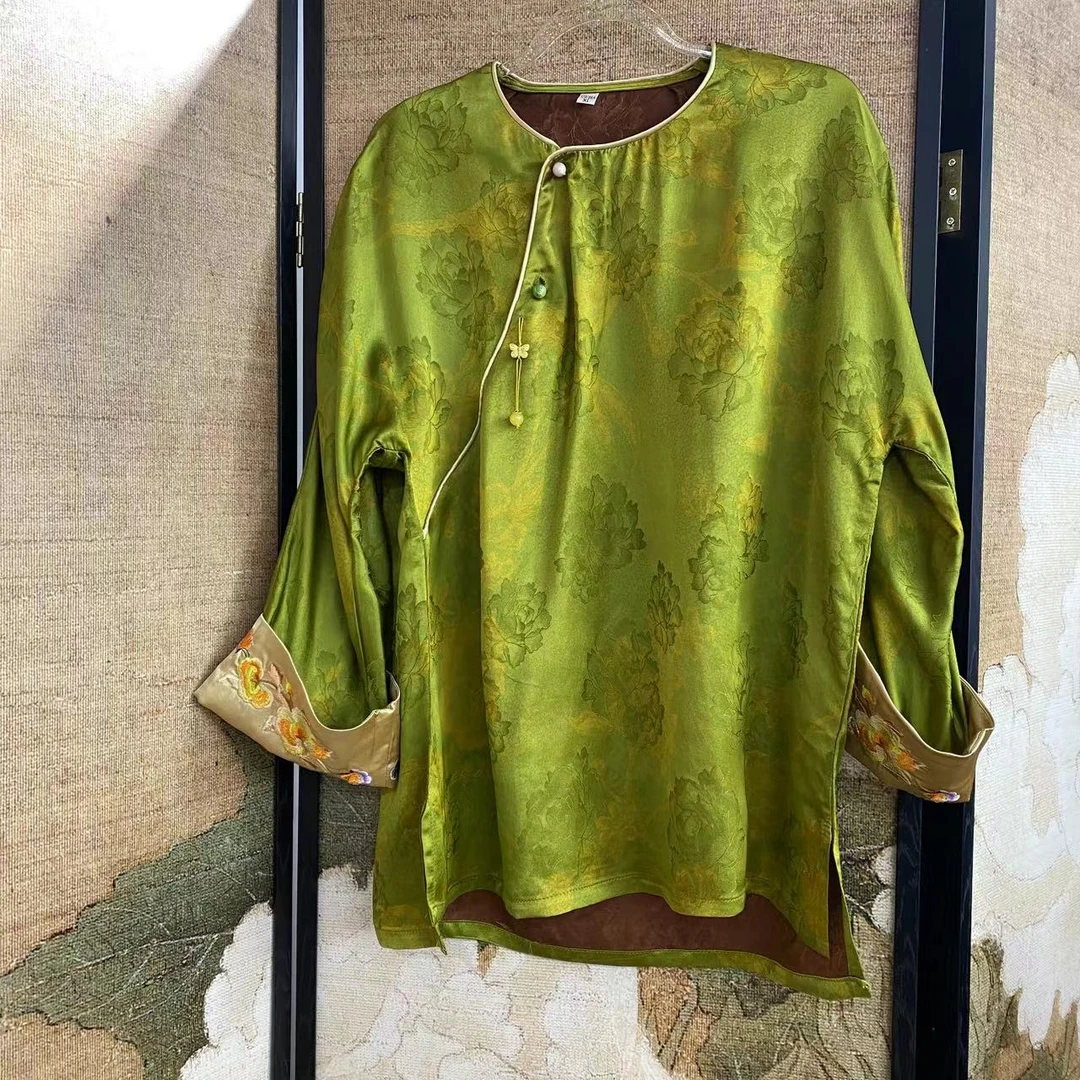 千翠·小衫-高端定制斜襟刺绣上衣