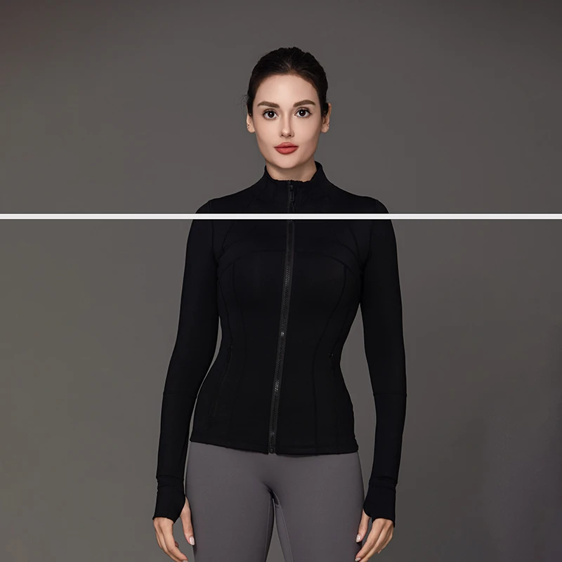 【直播间同款】瑜伽外套长袖显瘦速干户外弹力修身运动外套时尚休闲