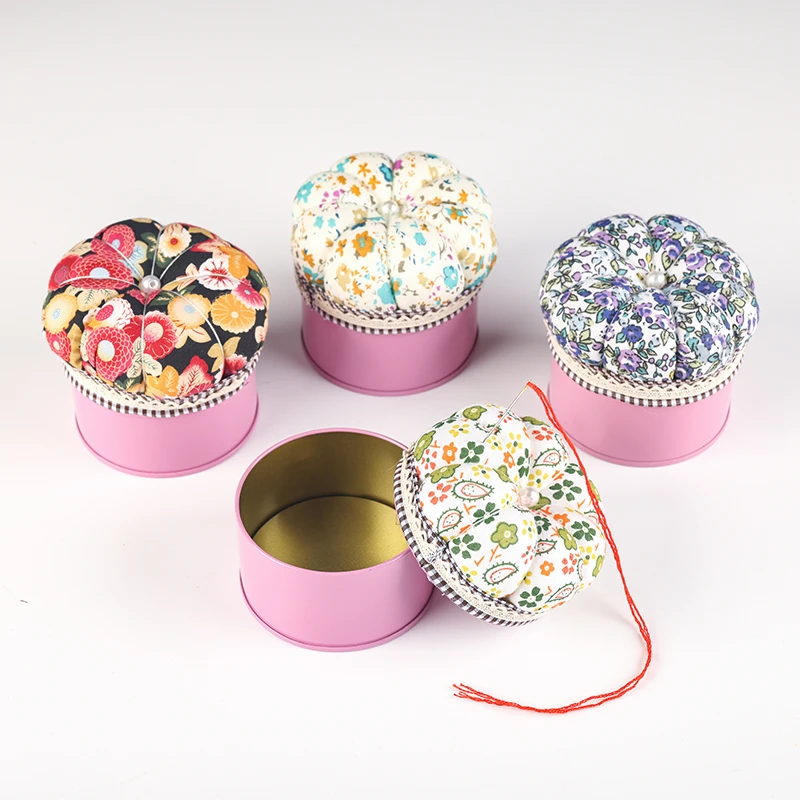 包邮南瓜针插收纳盒针线盒马口铁针扎缝纫工具十字绣手工针垫