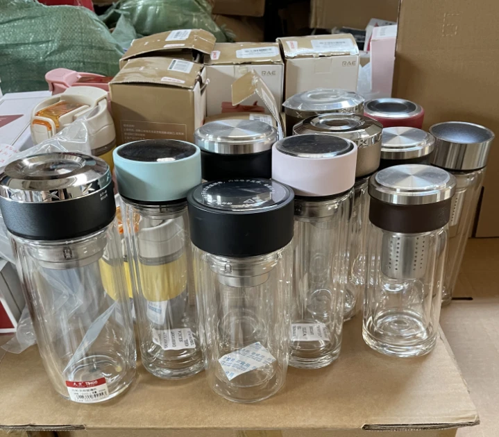 网红水杯玻璃杯 各种高硼硅玻璃杯 便携式玻璃杯