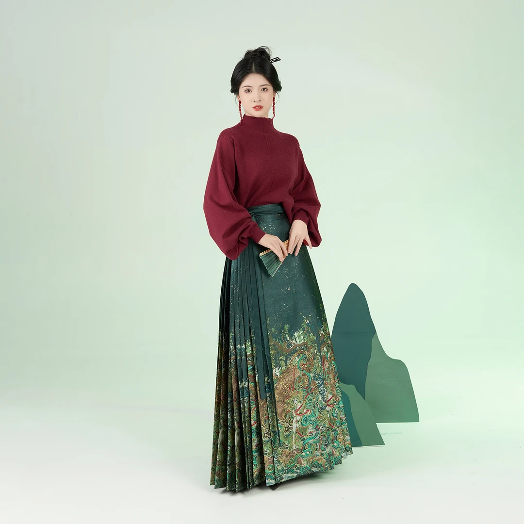 织造司原创[苍梧]长干寺毛织外套明制大明朝汉服半身裙马面裙国风