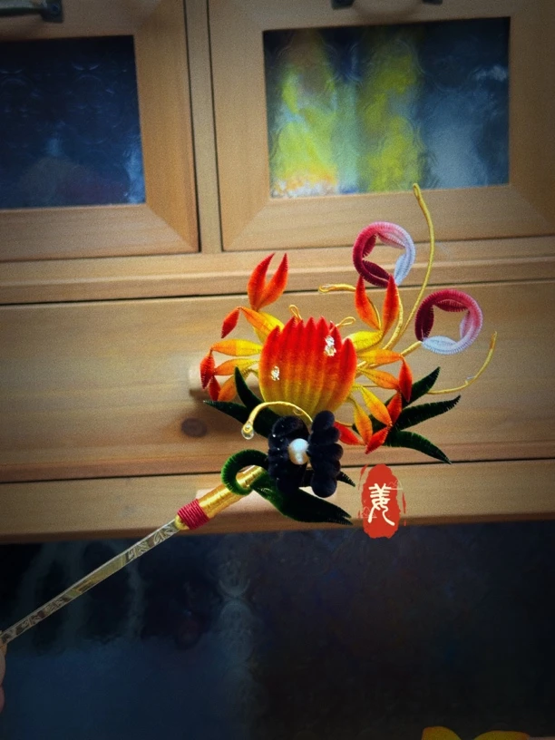 原创发财系列绒花《真有钱》