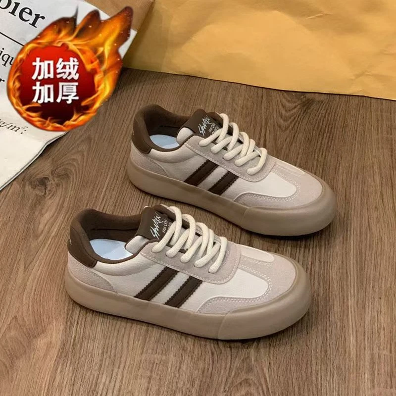 【小潘女鞋】时尚ins软底秋冬平底低帮韩版休闲德训鞋&K1