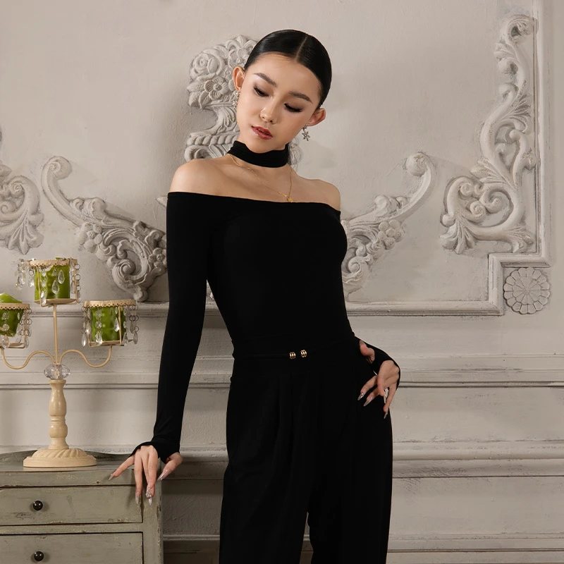 DANCEBABY拉丁舞服上衣成人舞衣女2025新款气质专用跳舞体服YD443