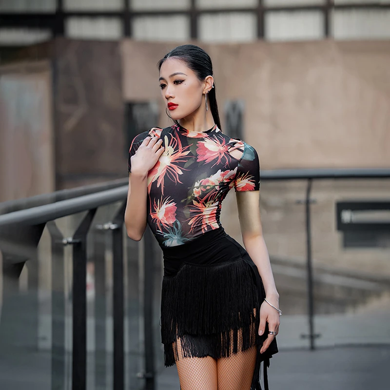 YES专业拉丁舞服装国标舞衣成人练功服品牌舞蹈上衣女新款时尚861