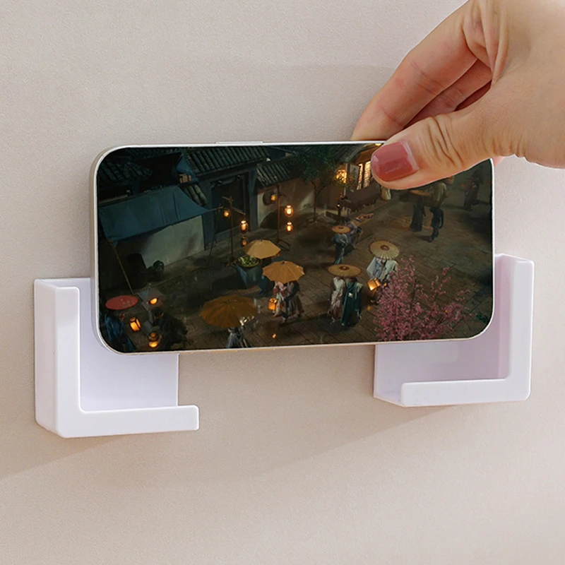 粘贴式手机支架墙面挂钩架免钉充电壁挂架家用平板通用遥控器托架