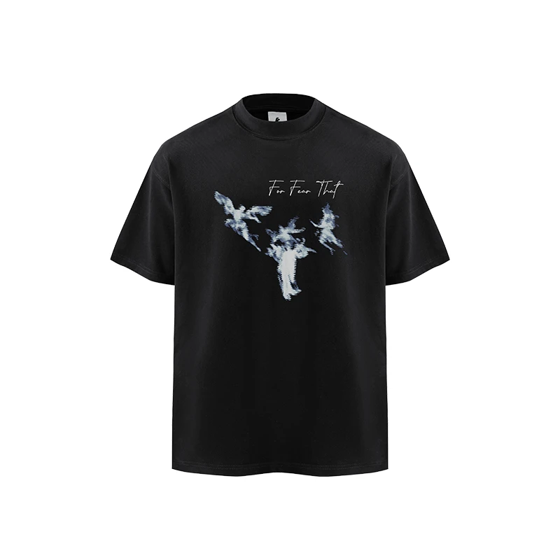 Forfearthat【纠结】复古高街短袖T恤男美式重磅纯棉上衣欧美半袖