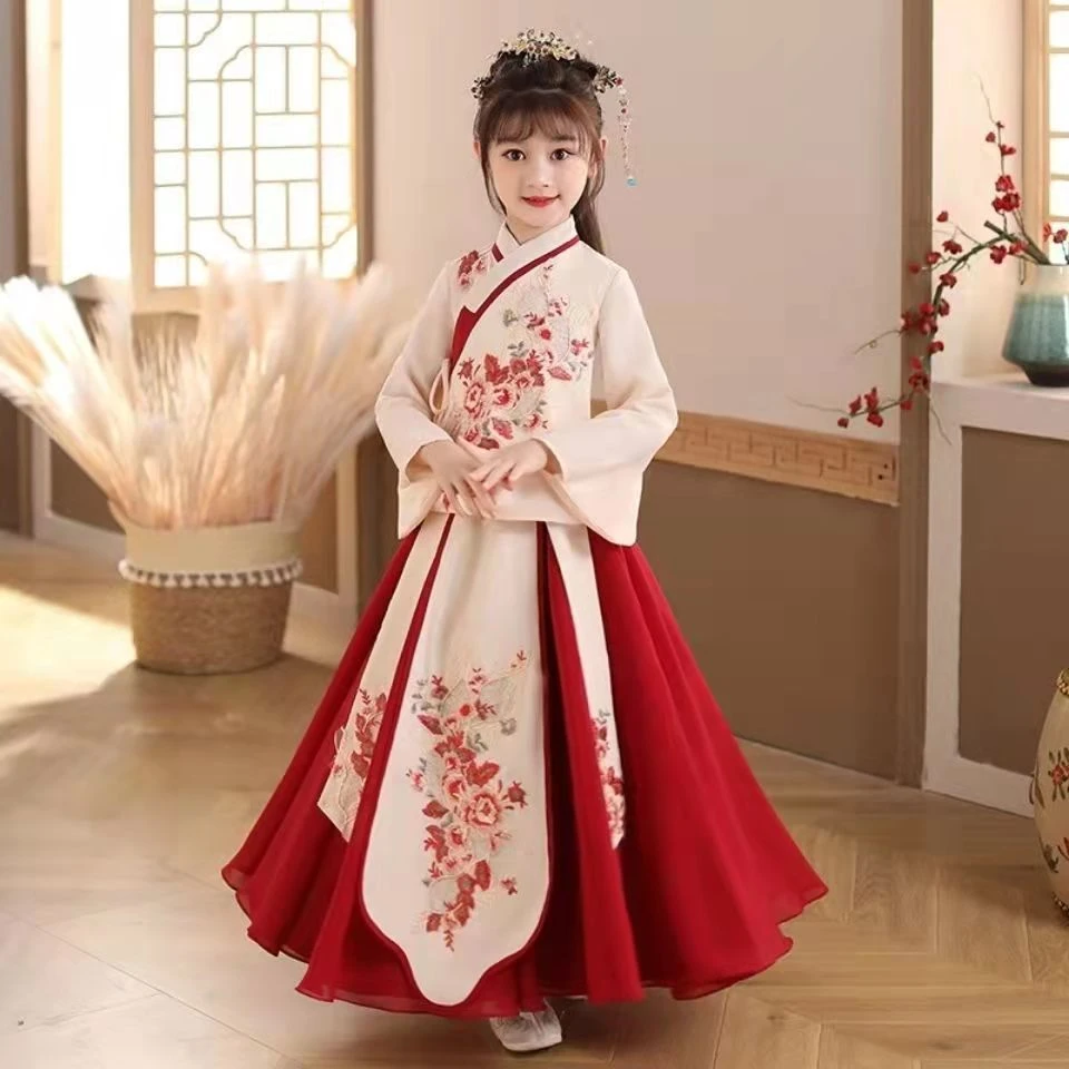 巴娜拉女童汉服儿童古装中国风拜年服新款超仙女古风公主幼儿园DL