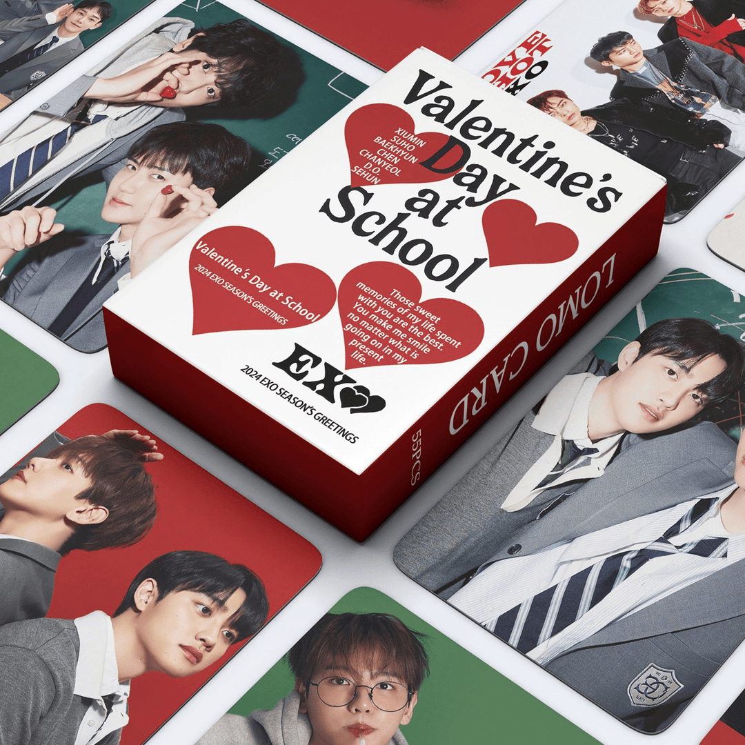 55张EXO小卡卡片Valentine's Day at School边伯贤朴灿烈边伯贤