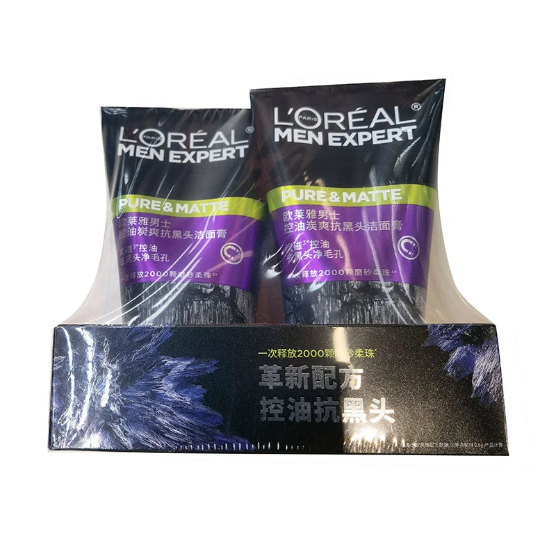 欧莱雅炭爽抗黑头洁面膏双支装 100ml+100ml