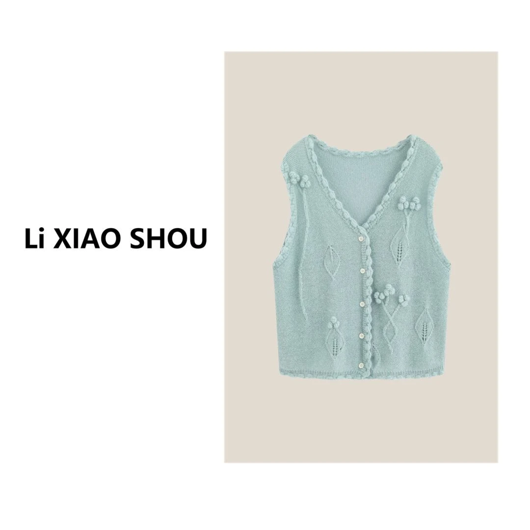 【李小瘦大码女装】秋季新款休闲气质毛衫马甲外套女1556D