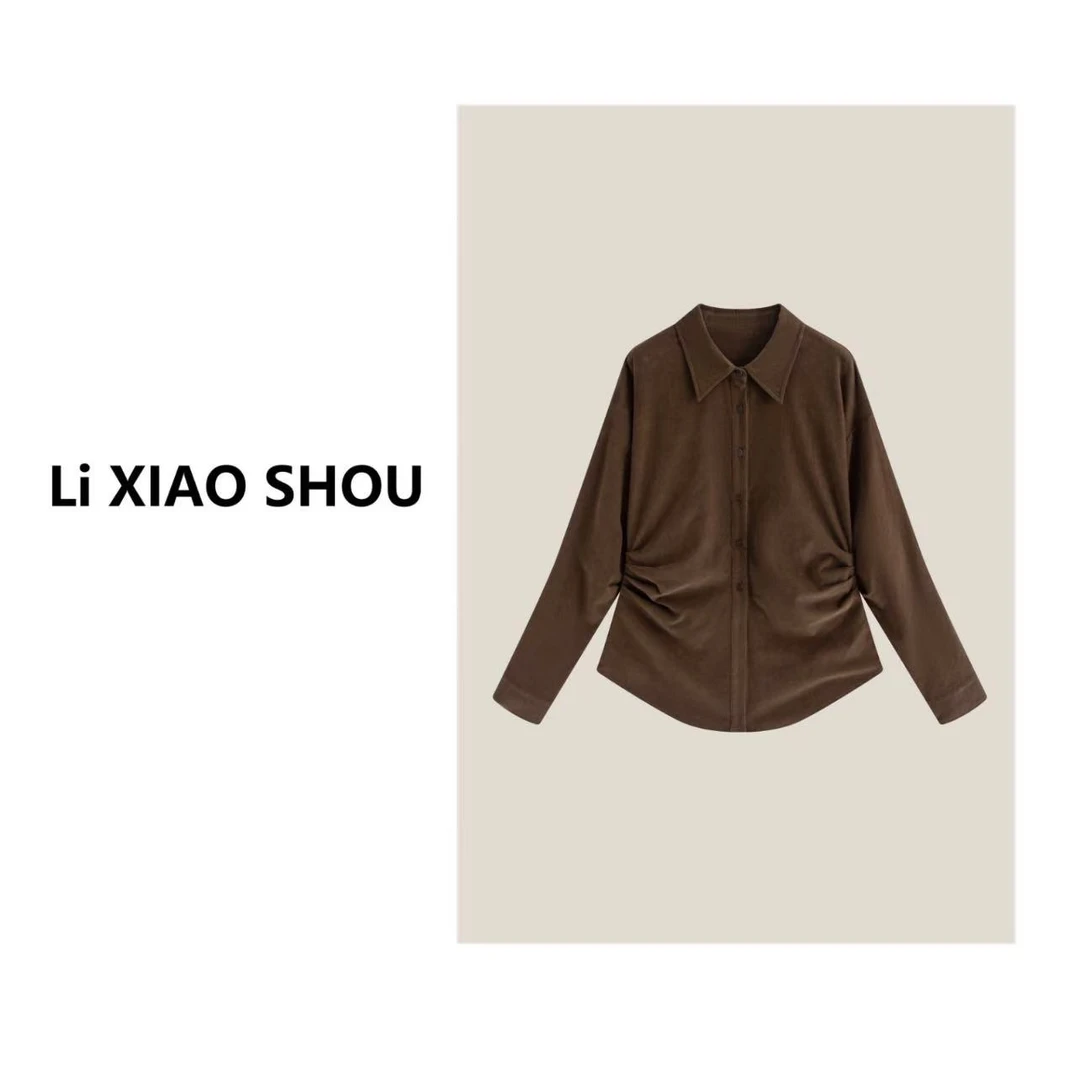 【李小瘦大码女装】秋季新款宽松休闲设计气质衬衫1196D
