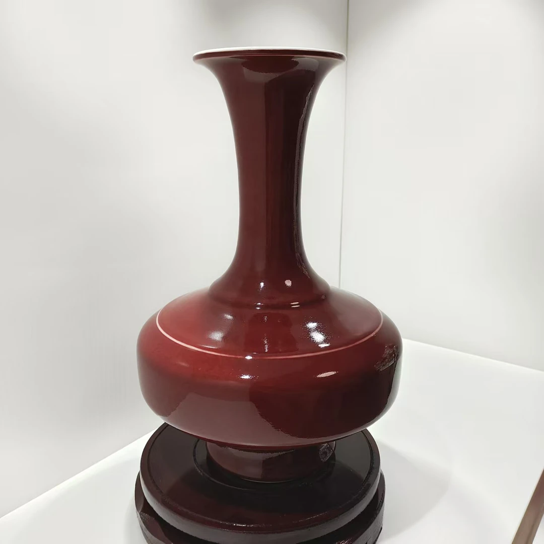 景德镇陶瓷郎红扁肚瓶