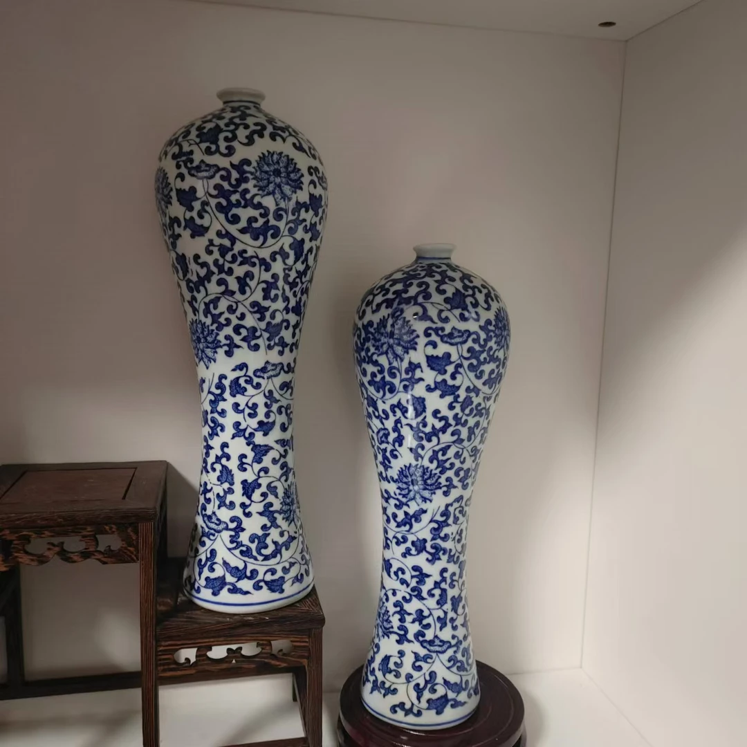 景德镇陶瓷青花美人瓶套装