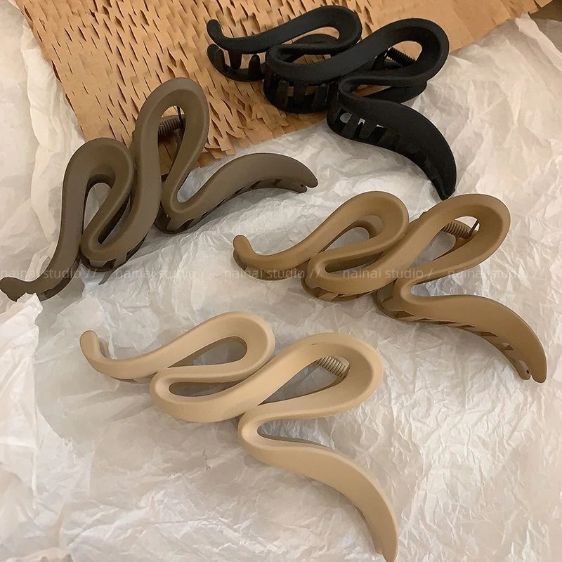 创意不规则线条抓夹欧美时尚大号盘发发夹韩式冷淡风后脑勺发饰女