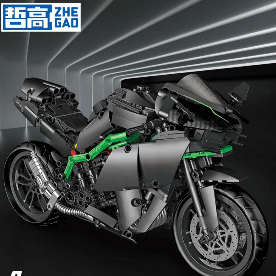 哲高5182积木收藏级摩托车模型川奇摩托车高潮玩玩具拼装男孩礼物