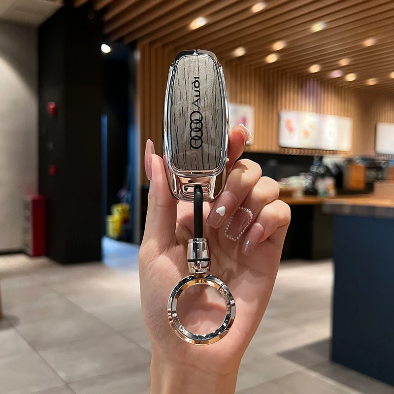 2024新款奥迪a6l钥匙套a3l车q4etron男q7高档a7壳a8扣q8包a4L女