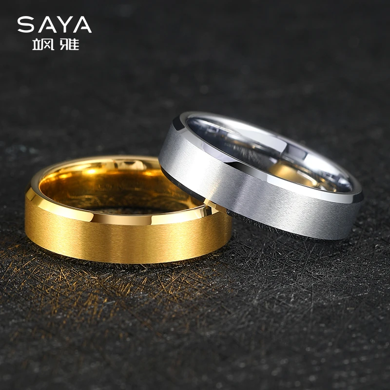 飒雅 钨合金戒指 男士时尚简约素圈磨砂窄版百搭情侣耐磨耐刮j276