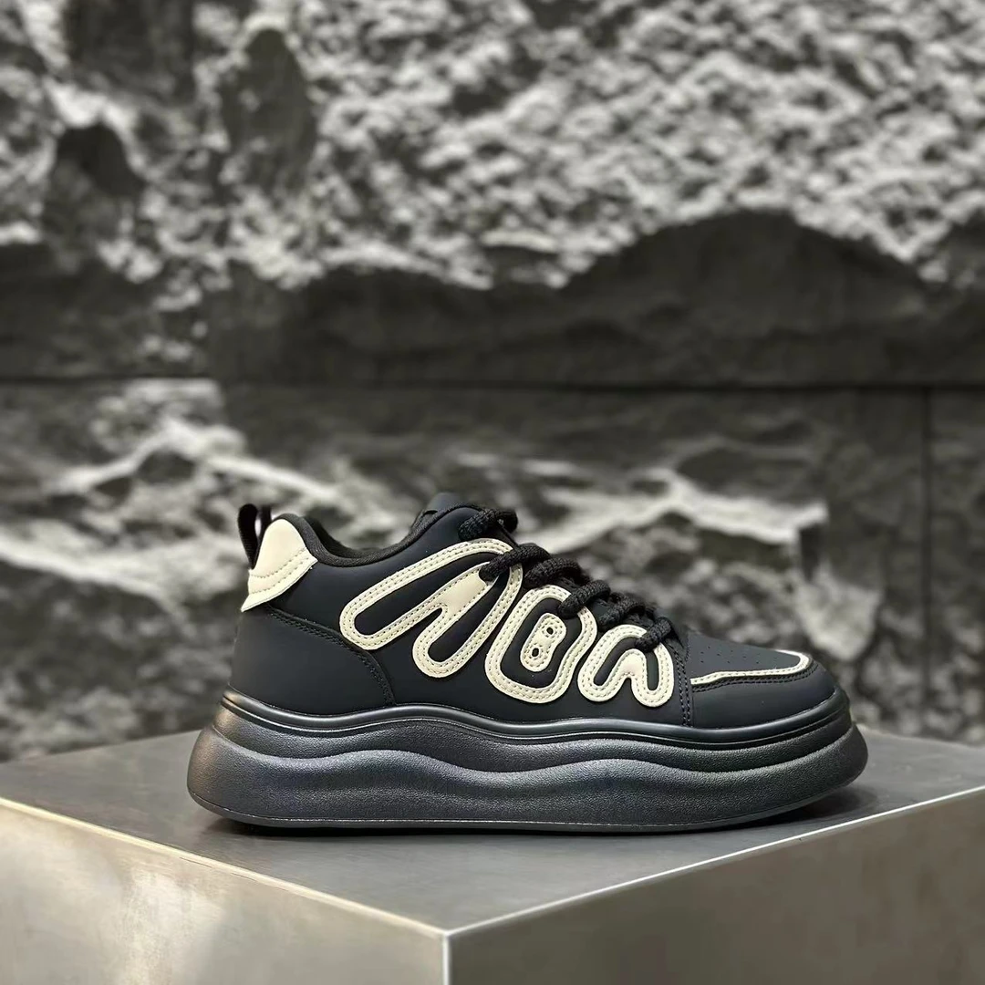 板鞋男款2024秋季新款潮牌厚底增高鞋子时尚百搭运动休闲鞋小白鞋