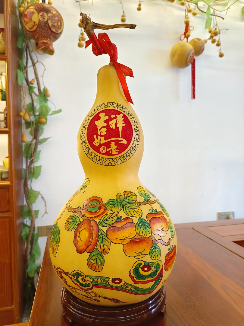洽川葫芦吉祥如意事事如意天然葫芦摆件乔迁家居祝寿礼物手工制作