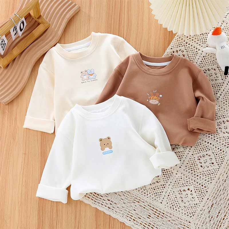 儿童长袖t恤纯棉春秋季宝宝打底衫秋衣外穿1男女小童上衣婴儿秋装