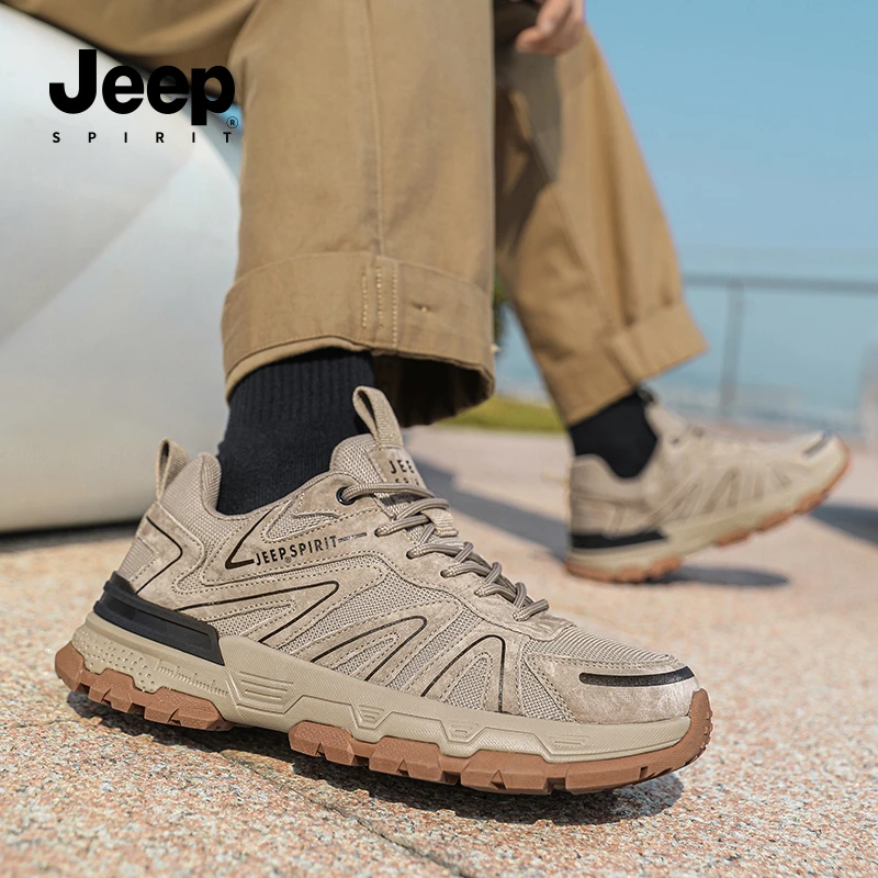 JEEPSPIRIT吉普2025秋季新款轻便运动休闲鞋百搭厚底潮鞋跑步男鞋